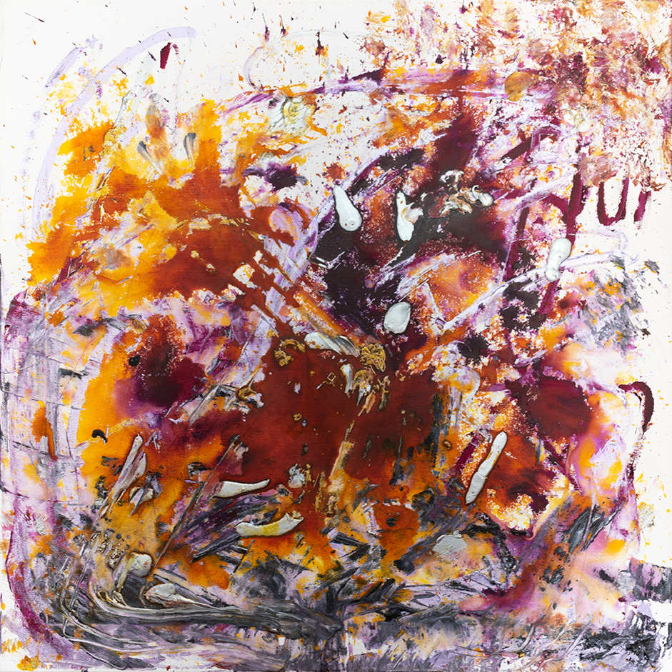 abstract expressive painting multiple colores and texture